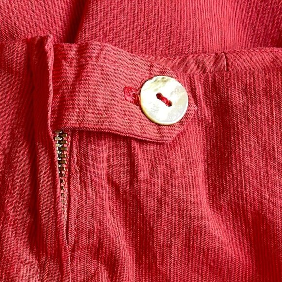 CUT LOOSE NEW Stretch Border Ankle Crop Pants Red Coral Mini Corduroy Size Med - Picture 4 of 14